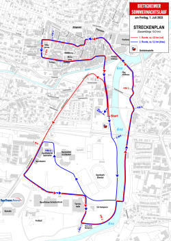 Streckenplan Bietigheimer Sommernachtslauf