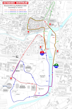 Strecke Staffeln Bietigheimer Silvesterlauf 2026